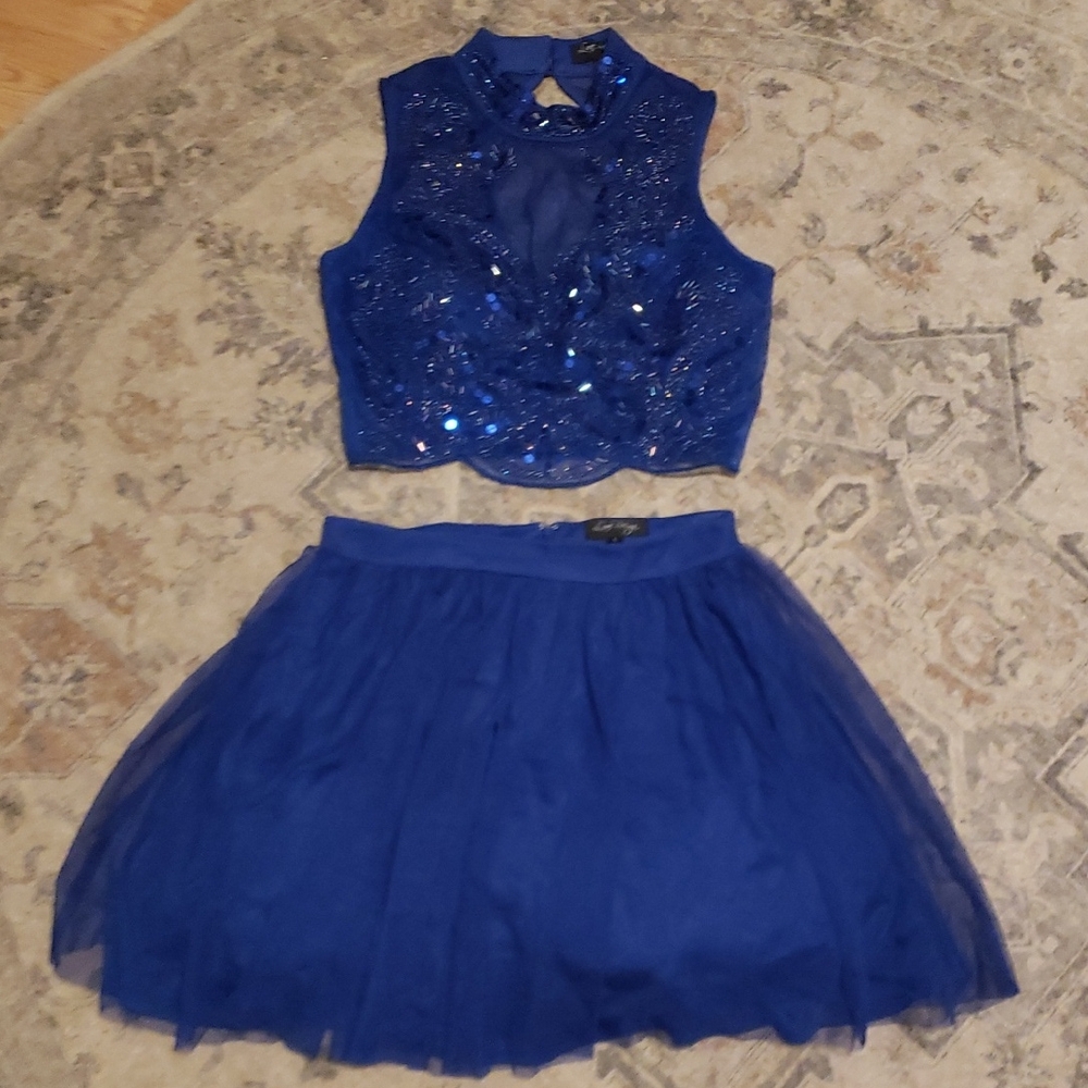 Vintage! 2 Piece Royal Blue Set. - Picture 1 of 6